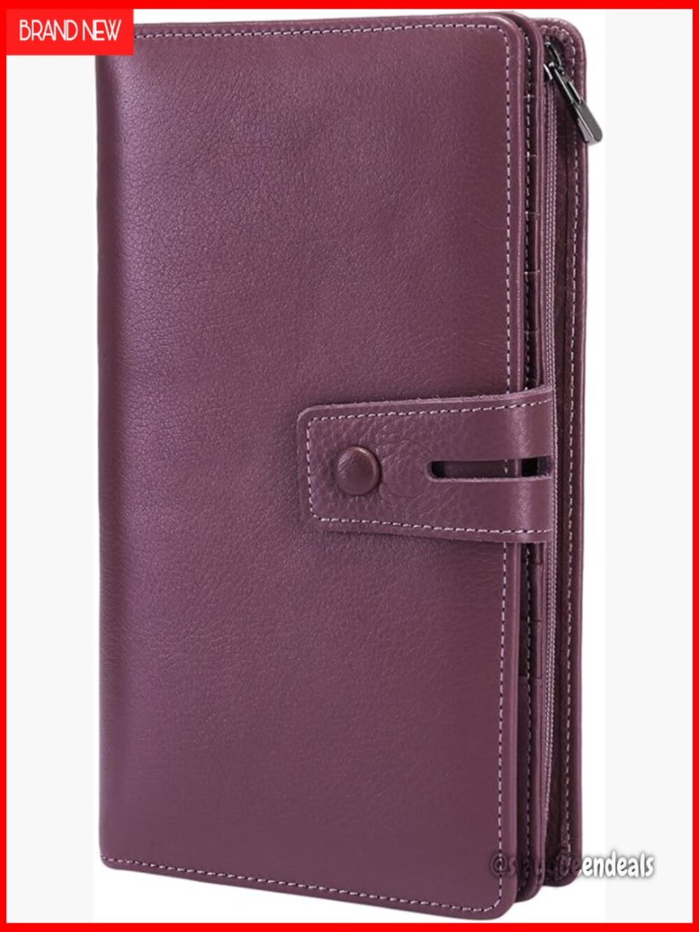 Large Capacity RFID Blocking Leather Wallet with Checkbook Holder